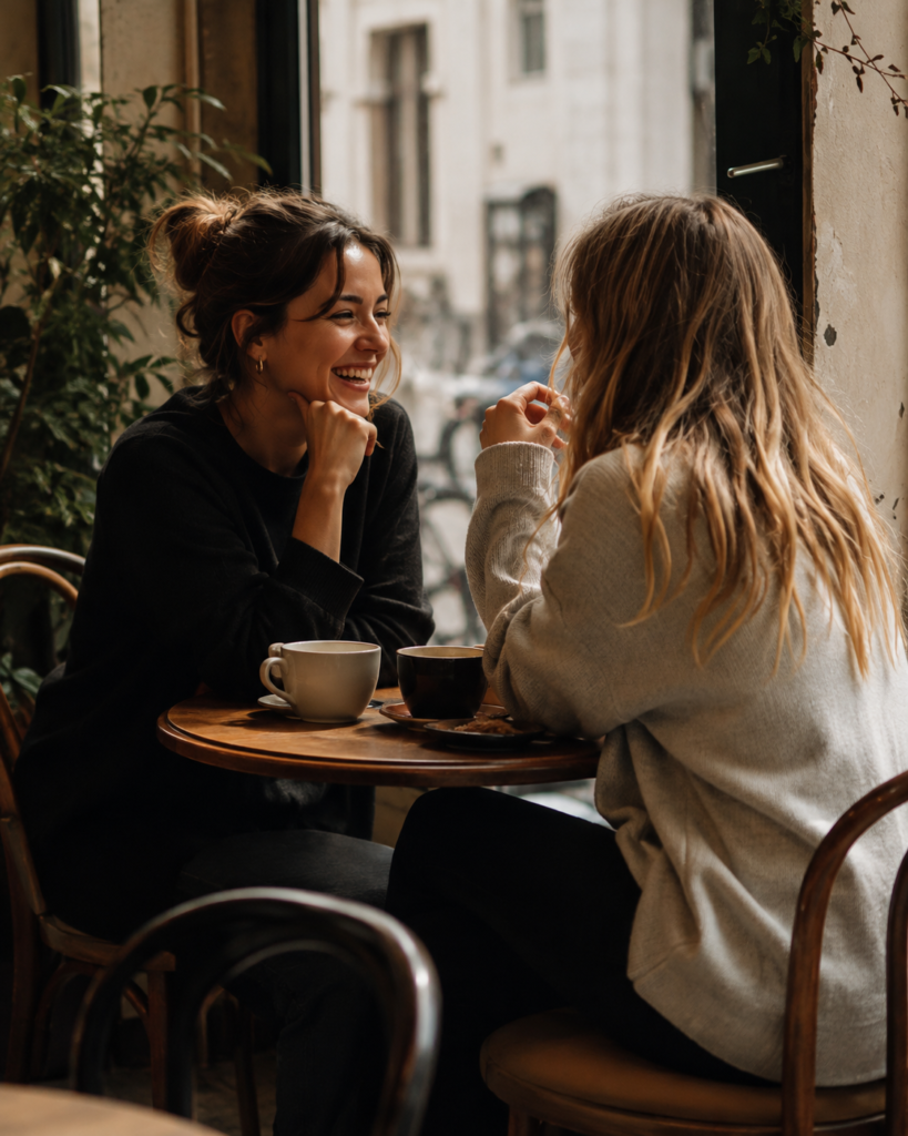 Zwei Frauen im Gespräch – Beziehungen und Freundschaften