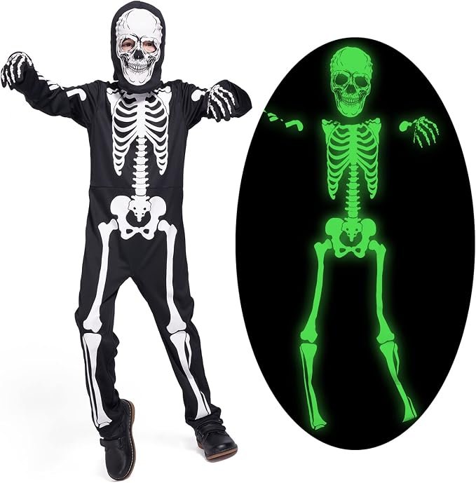Leuchtendes Skelettkostüm für Kinder