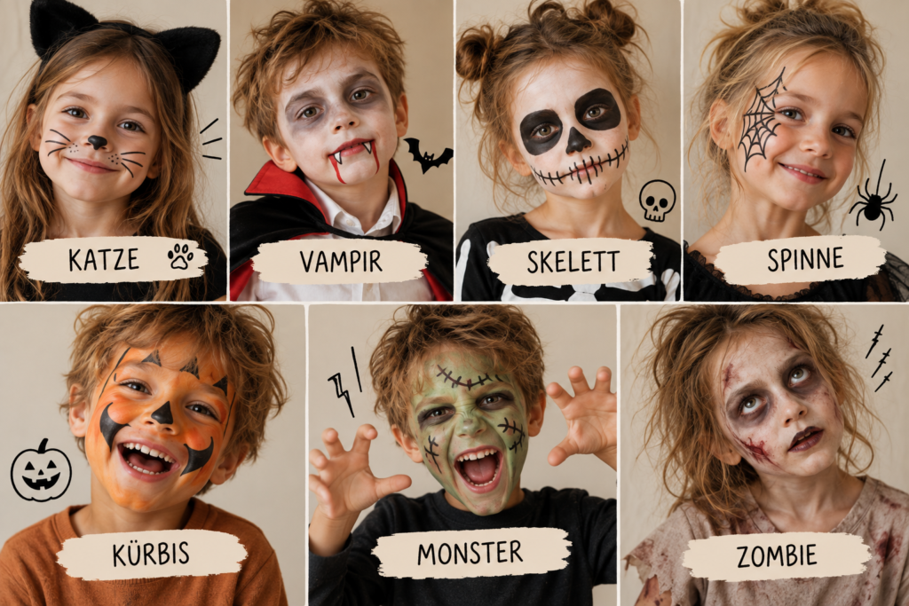 dyi kinder schminke halloween